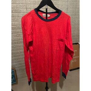 Vintage LL Bean Long Sleeve‎ Ringer Pocket T Shirt Menswear Retro